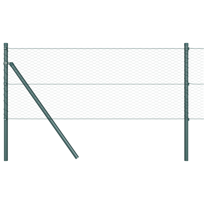 Hexagon Fence Steel, 60cm H x 1000cm W, Green