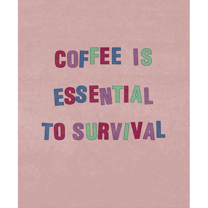 Coffee is Essential - Textual Art Print, 76 cm H x 51 cm W, Black Floater Framed