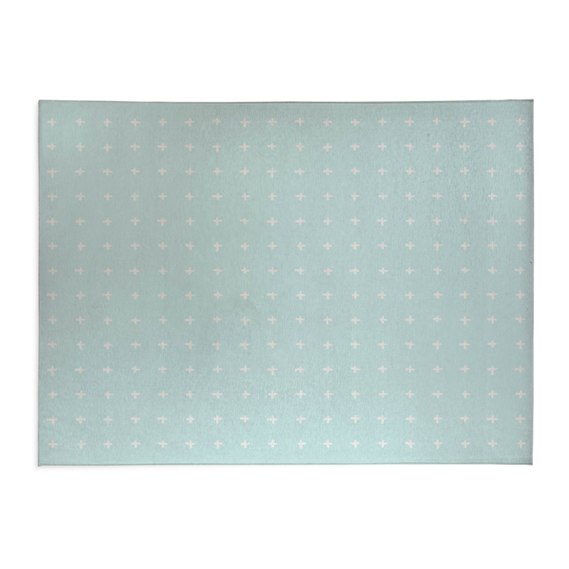 Tapis de cuisine Criss, Bleu clair, Rectangle 2' x 3'