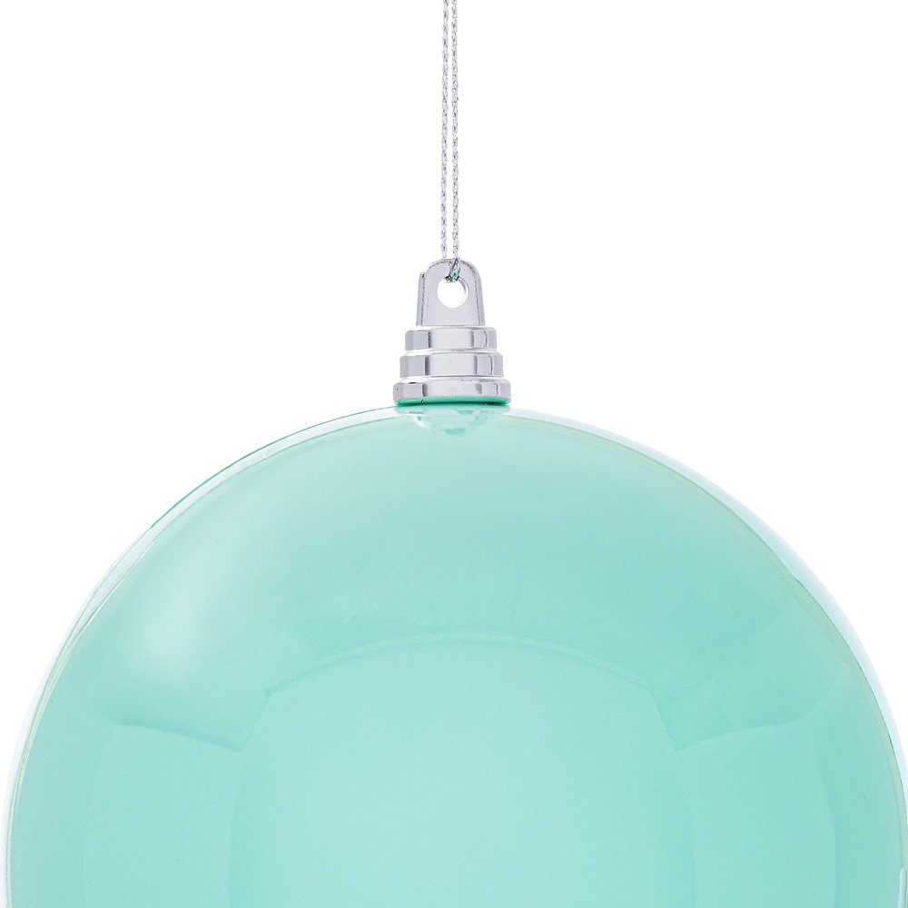 4.75" Aqua High-Gloss Ball Ornament. Includes 4 ornaments per bag., Aqua