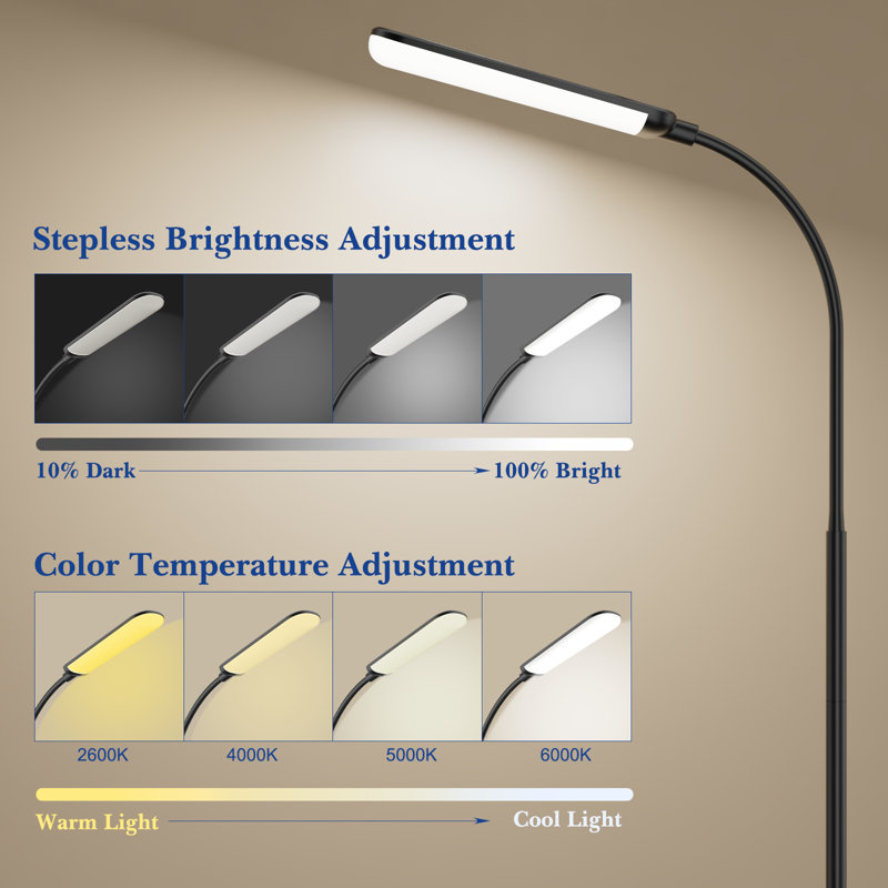 LED Floor Lamp With Remote Control Foot Switch For Living Room