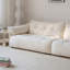 Canapé modulaire en chenille blanc-721779897
