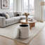 Repose-pieds cylindrique avec rangement, gris clair