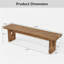 Banc de 63 pouces, banc d'entrée en bois massif