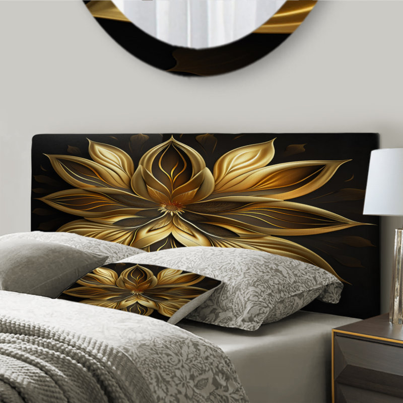 Angastina - Tête de lit tapissier à motif floral Lily, Très grand