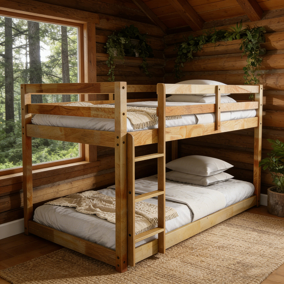 Isabelle & Max™ Twin Over Twin Solid Wood Bunk Beds With Ladder ...