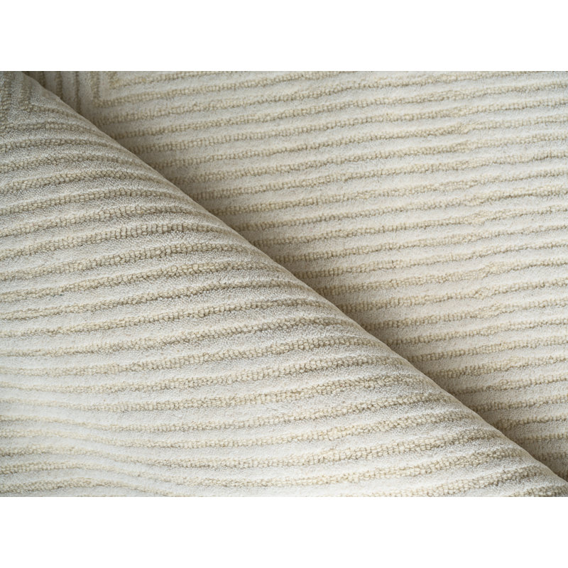 Serenity handloomed PET Beige/Brown Area Rug, Ivory, Rectangle 8' x 10'