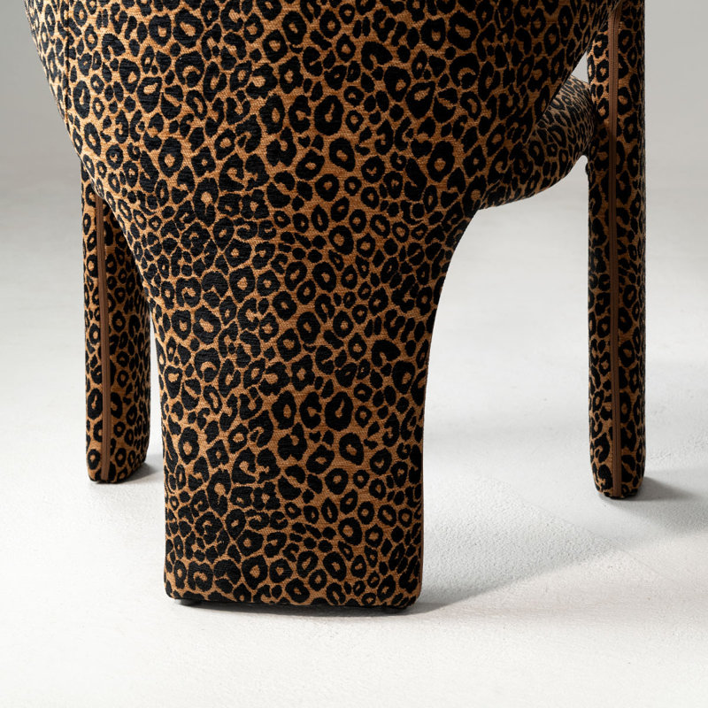 Ensemble de 2 chaises d'appoint modernes rembourrées Leopard, Brown