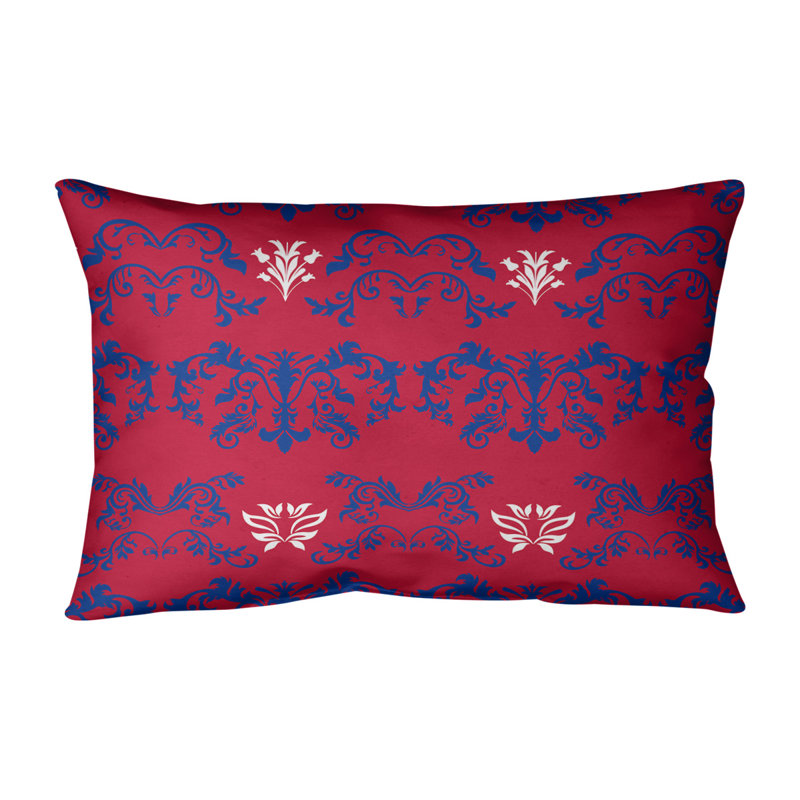 Housse de coussin Football Baroque, Bleu / Rouge / Blanc, Faux lin