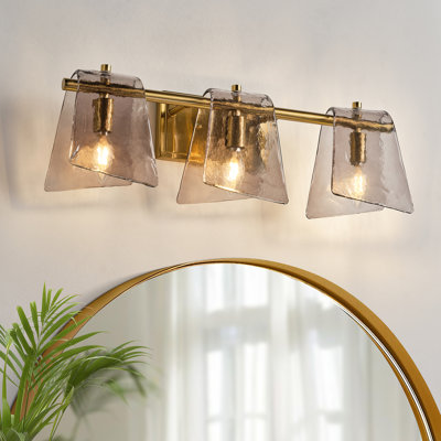 3 - Light Mordern Gray Glass Bathroom Vanity Light