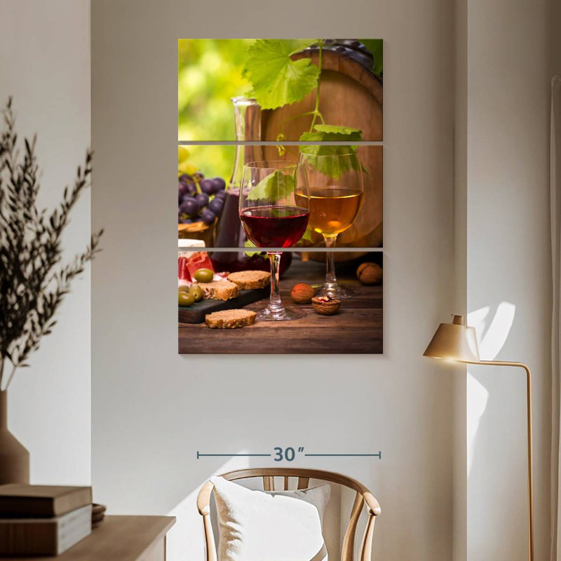 Yarlin Wine Cheese And Bread, 65" H x 42" W