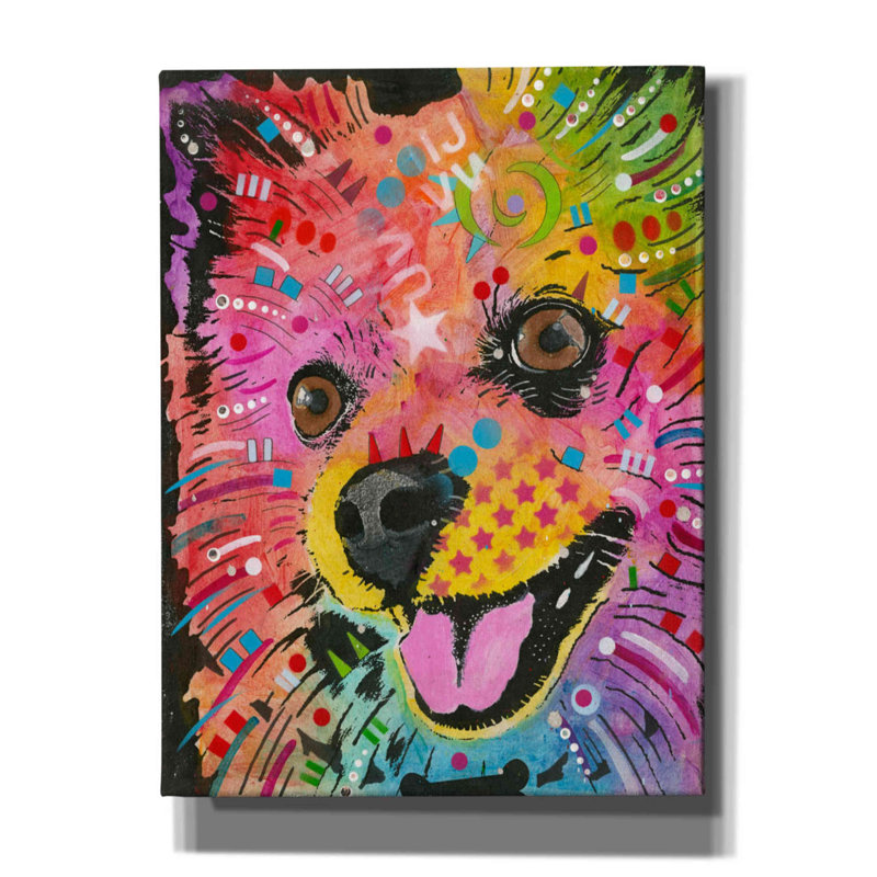«Pom Pom 2» par Dean Russo, art mural sur toile, H 16 po x l 12 po x P 0,75 po