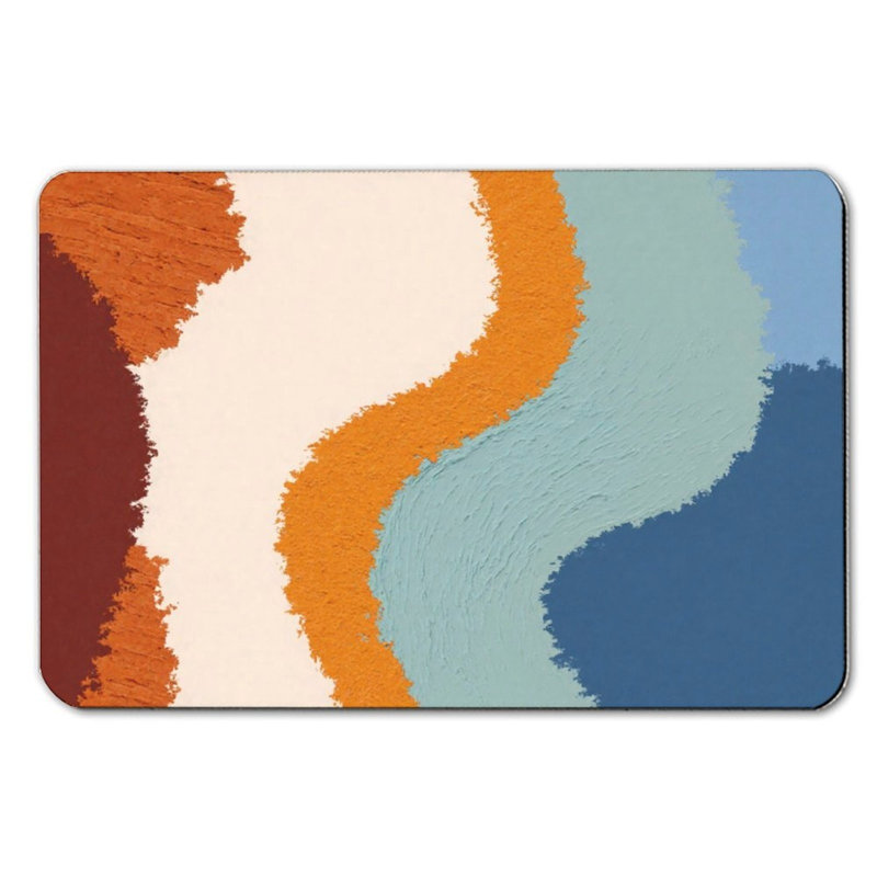 Abstract Colour Block Bath Mat For Bathroom, 16 X 24 Inches