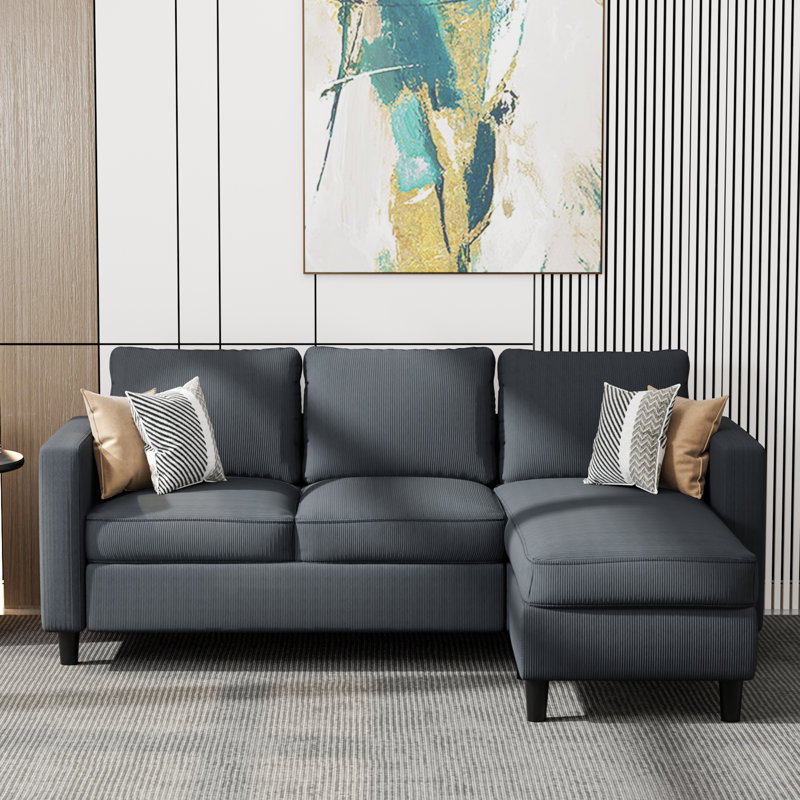 Canapé rembourré 73,6 po, Gris foncé