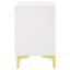 Table de chevet rectangulaire blanche et dorée à 2 tiroirs-587898707