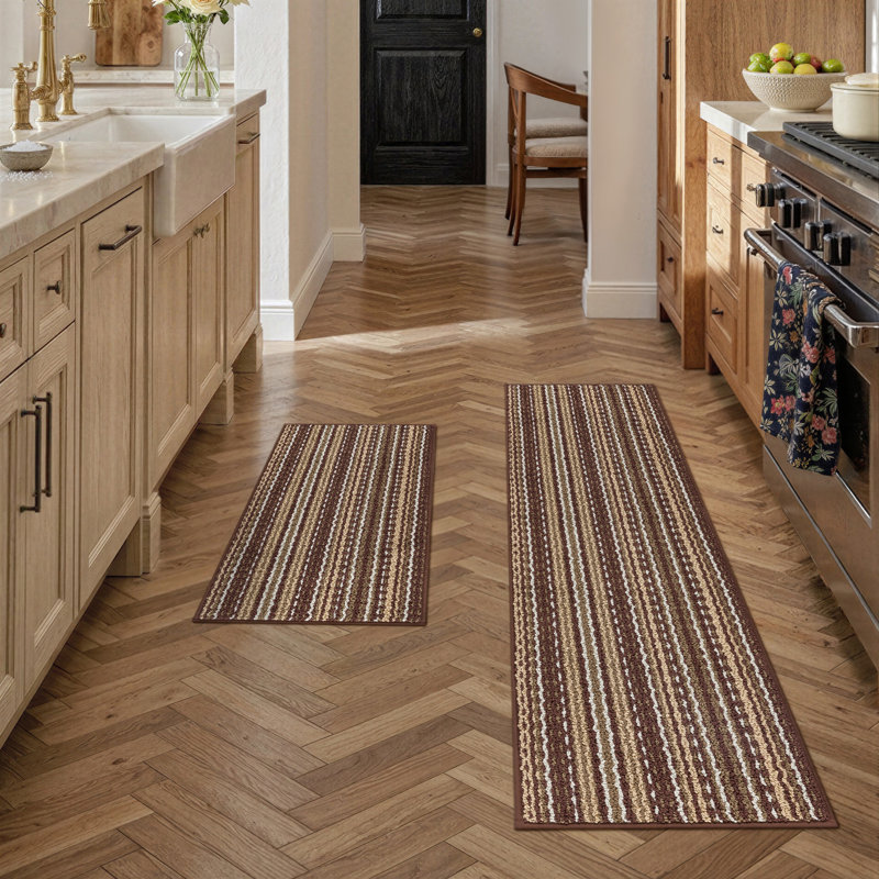 Machine Washable Non-Slip Kitchen Mat (Set Of 2), Multicolor
