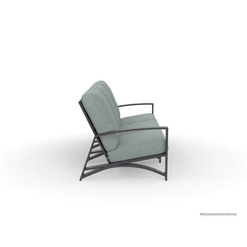 Arc Outdoor 3 - Seat Patio Sofa, Esti Marine, Carbon Black