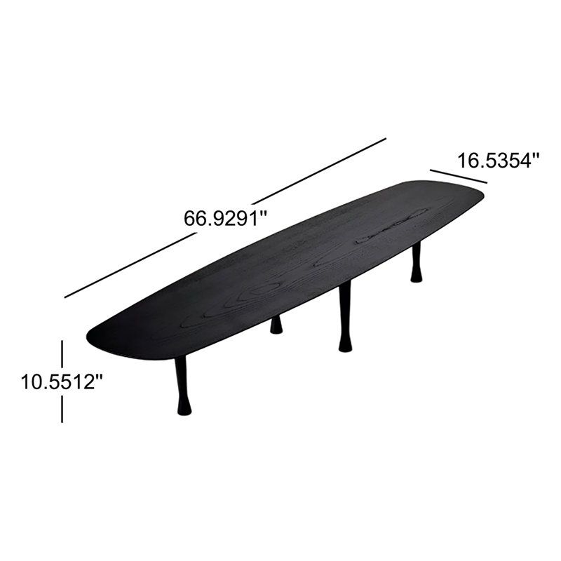 Unica Solid Wood Single Coffee Table, Black