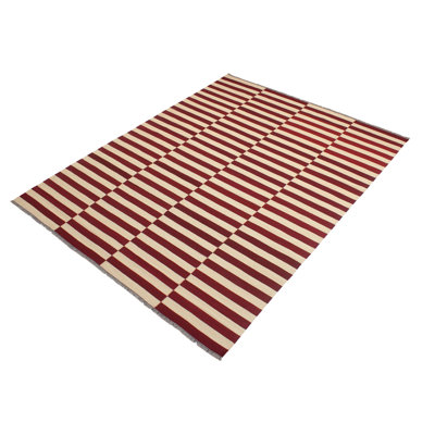 Tapis rectangulaire en laine noué à la main à la main de style sud-ouest de 5 pi 8 po x 7 pi 10 po Cedorah bleu / doré
