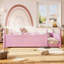 Lit de sol Montessori Queen avec barrières de sécurité pleine longueur et bibliothèque intégrée-313775707