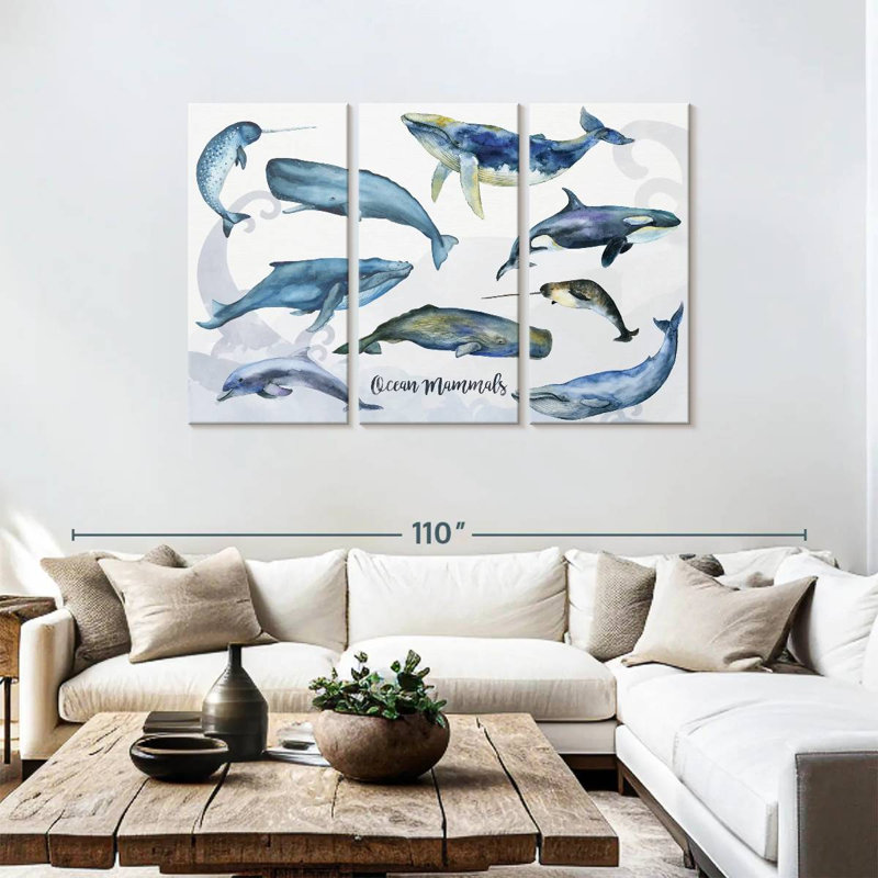 Brampt Ocean Mammals Chart, 48" H x 74" W
