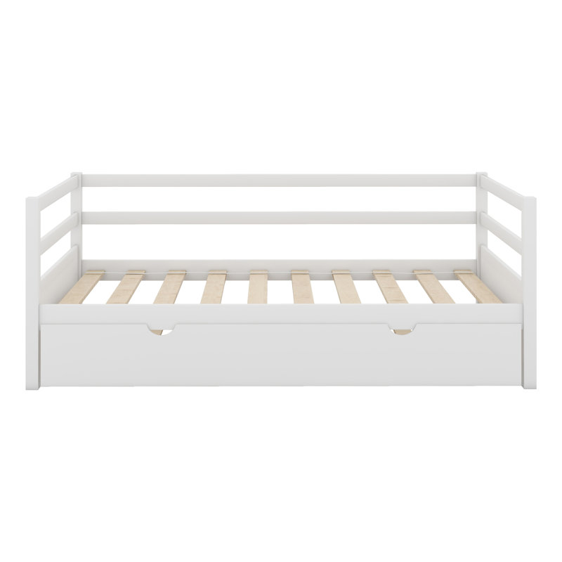 Shantee Wooden Daybed with Trundle, White