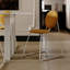 Table de roche rétro crème, forme ovale, plateau en ardoise Tech-105363564