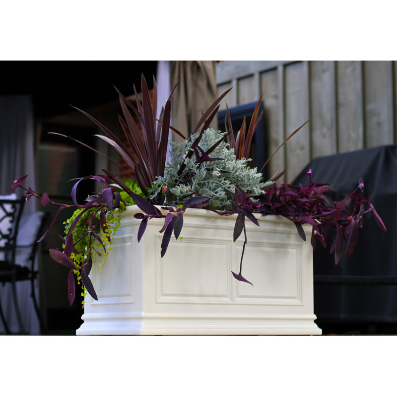 White Large Rectangular Self-Watering Outdoor Planter Box