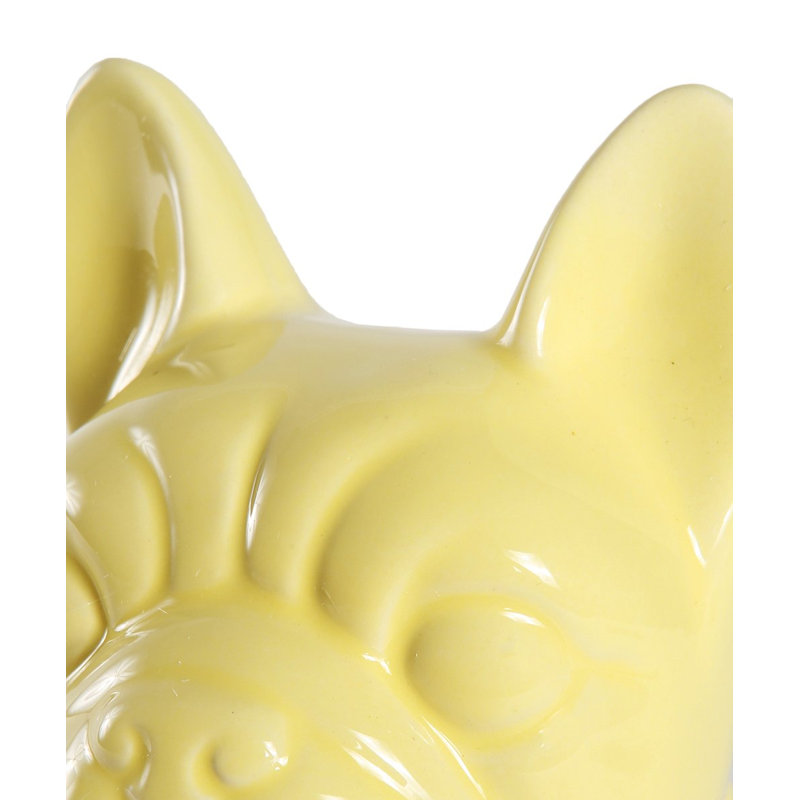 Davenport Animals Figurines & Sculptures, Glossy Yellow, 6.9" H x 5.7" W x 3.5" D, Frenchie