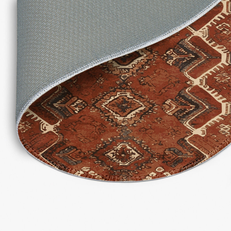 Tapis turc intérieur et extérieur brun, Rond 5 pi