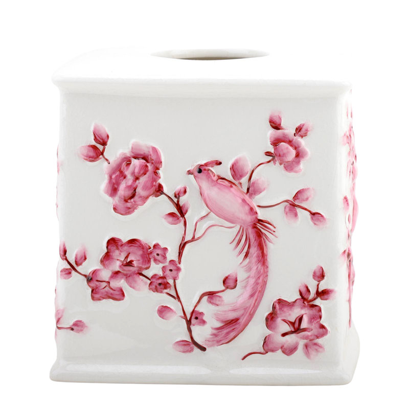 Bathroom Accessory Set, Pink/White