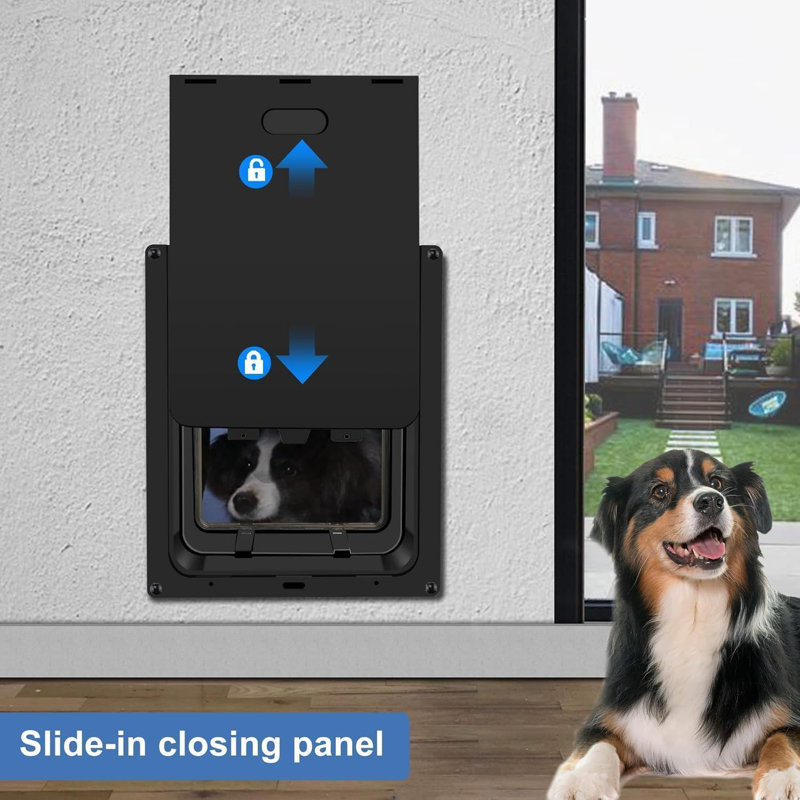 Large Dog Door for Wall, Weatherproof Pet Door for Cats and Dogs Up to 100 lb, Durable, Telescoping Tunnel, Snap-in Closing Panel Included (Large)