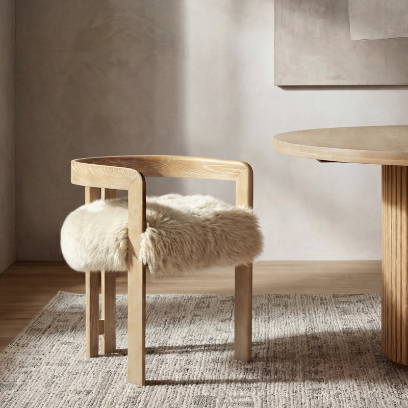 Chaise de salle à manger à dossier bas 21 po Leidy, blond naturel