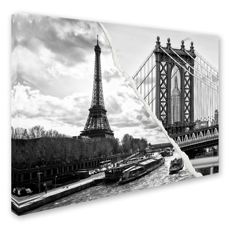 « crossing the river », reproduction de photo sur toile tendue encadrée, H 35 po x l 47 po x P 2 po