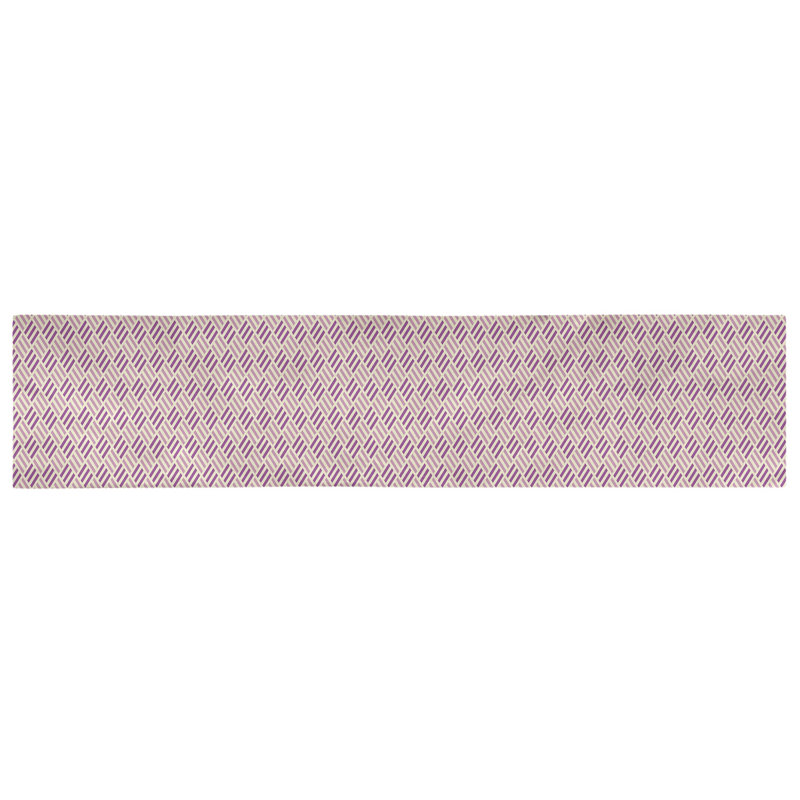 Chemin de table losanges à rayures Avicia, 73,5 po x 17,5 po, Mauve, Coton