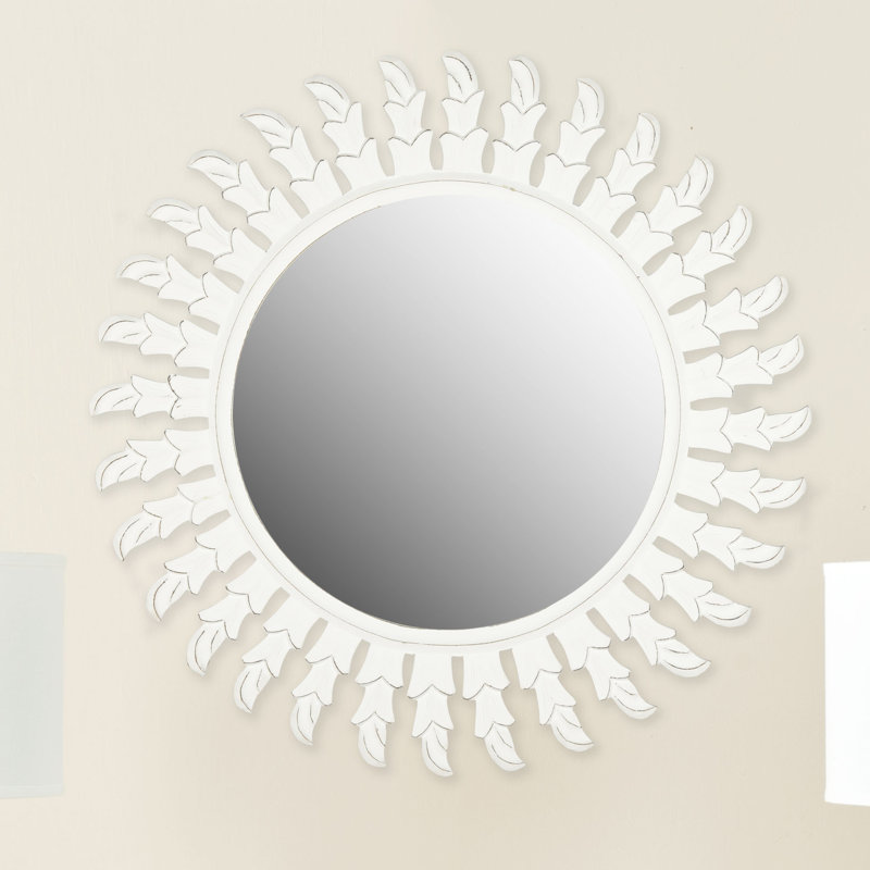 Miroir d'appoint Barnabas Sun, Blanc