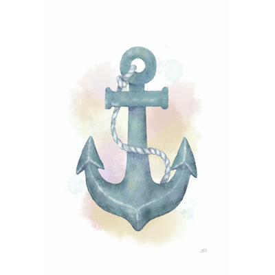 Watercolour Anchor by Jade Reynolds - Wrapped Canvas Art Prints