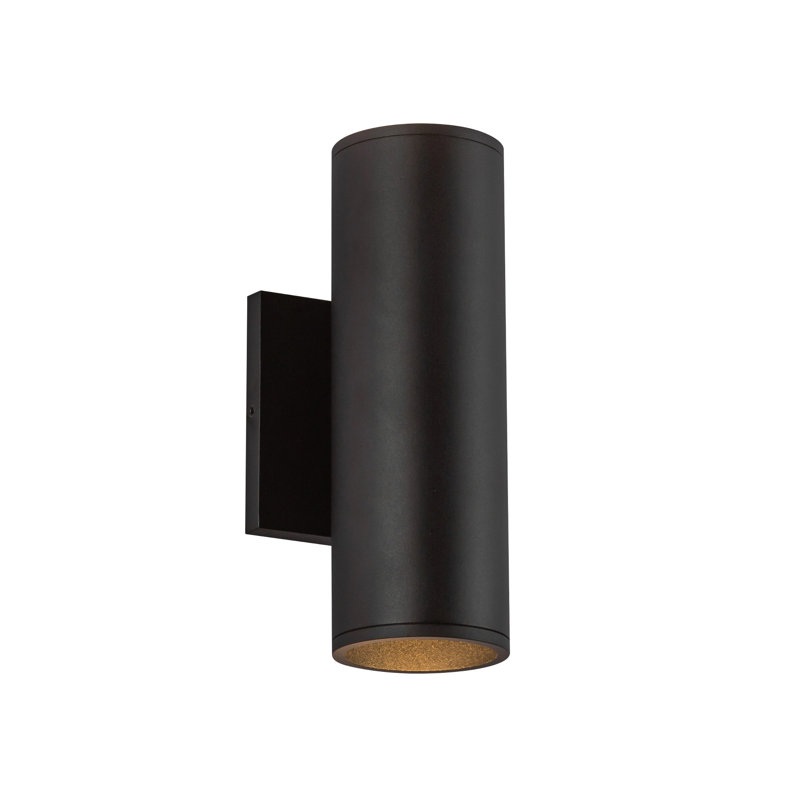 Lorna 9-in (3-in Dia.) 36 Degree Optic Black LED Wall Sconce Up/Down Light, 9.38" H x 4.63" W x 3.88" D, Black, 20 W