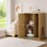 Meuble de rangement pour litière en bois naturel avec rainure pour arbre à chat