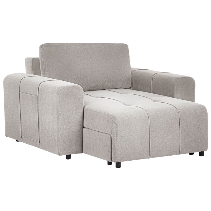 Fabric Chaise Lounge INNVIK, Light Grey