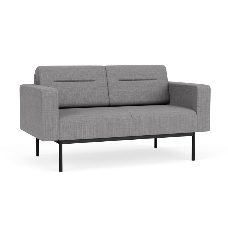 Causeuse de réception Darsey, Sans alimentation, Noir, Gris chambray