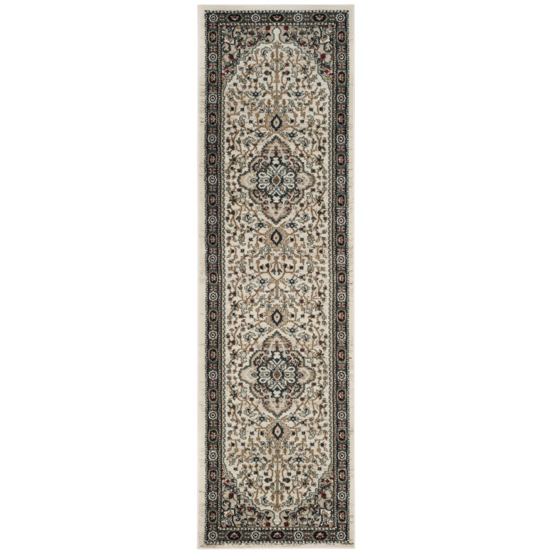 Tapis performance oriental Klose, Tapis de couloir 2 pi 3 po x 10 pi, Cream/Beige