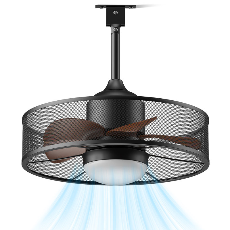 Outdoor Ceiling Fans With Lights For Patios,caged Ceiling Fans With Remote Control,waterproof Plug In Gazebo Fan With Hanging Hook For Outside Porch