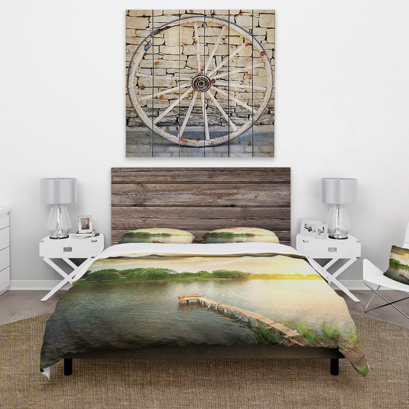 Ensemble de housse de couette de cabine et de dépôt, Housse simple + 1 taie décorative
