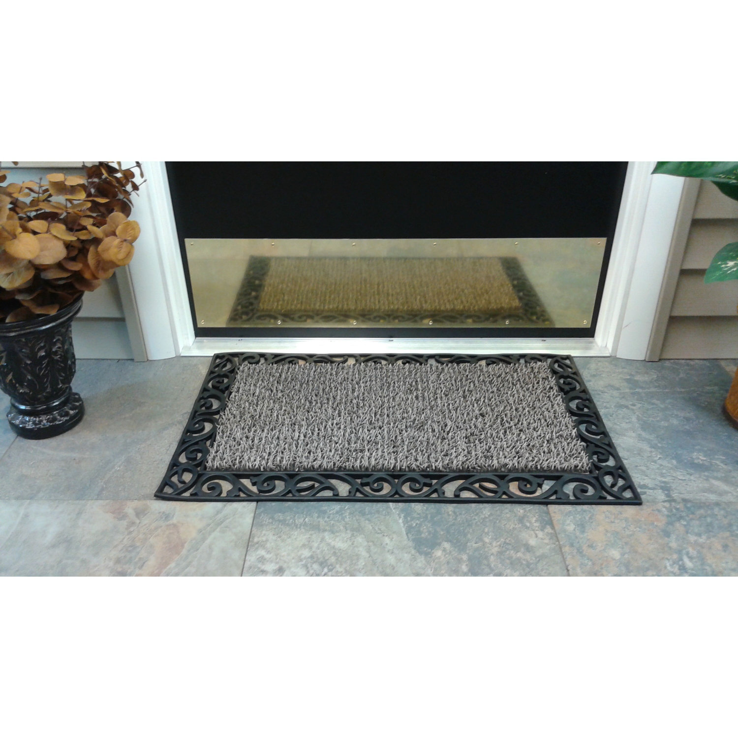 Filion Durable Non-Slip Door Mat Canora Grey Color: Brown, Mat Size: 17 W x 30 L