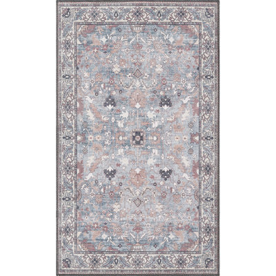 Tapis vintage lavable à la machine Zehorit pour salon, tapis de couloir et tapis d'entrée