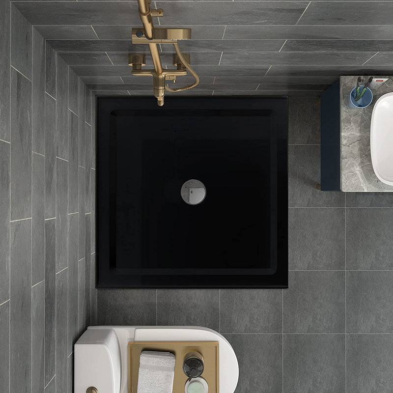 35.5'' W 35.5'' D Square Shower Base, Black