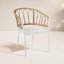 Paquet de 4 chaises de patio en osier avec coussins beige Silvie