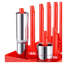 Ensemble de 8 plateaux de rangement à douille haute 8 pièces - Rangement en plastique noir et rouge pour outils métriques et standard SAE