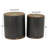 Metal Side End Accent Table with Brown Wood Top